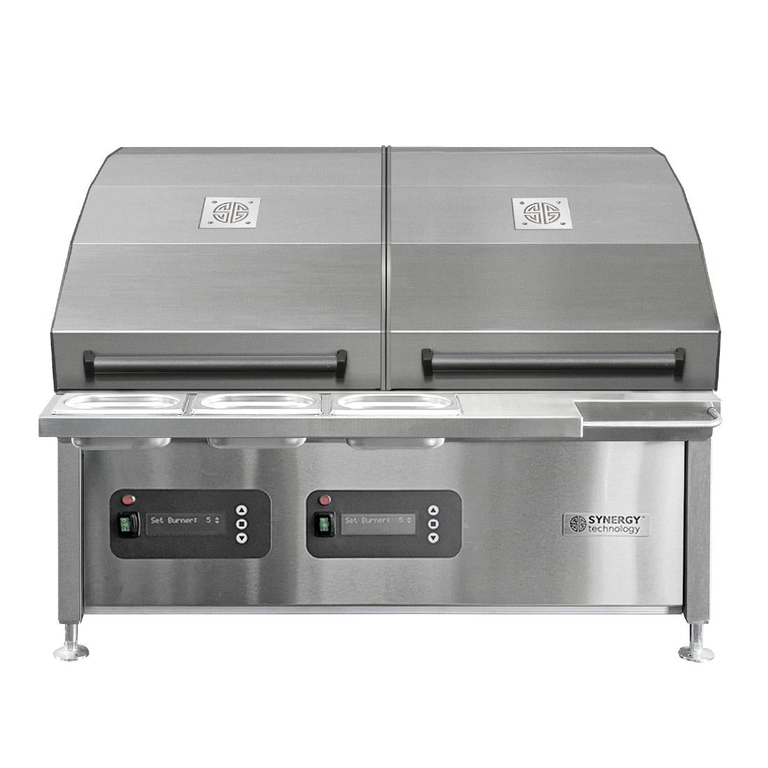 JA963 Synergy CharGo STCGO900 Chargrill Oven with 2 Lids, Slow Cook Shelves & Garnish Rail