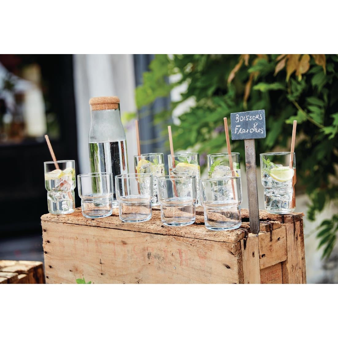 JB042 Luminarc Funambule Carafe with Cork Lid 1Ltr (6 Pack)
