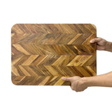 Vogue Chevron Effect Acacia Wood Chopping Board Large 560x405mm