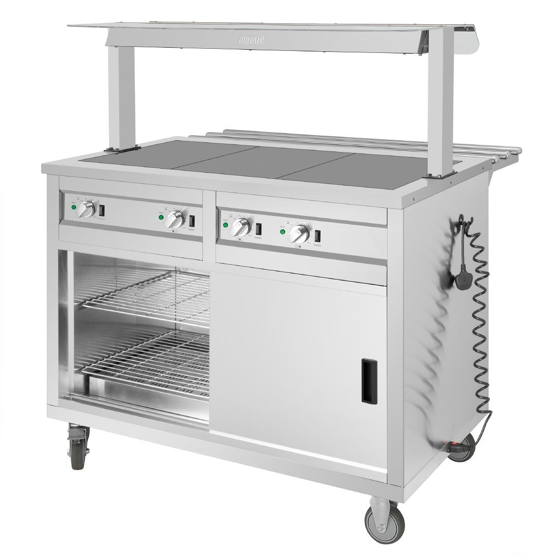 Buffalo Mobile Servery with Solid Heated Top 3x 1/1 GN
