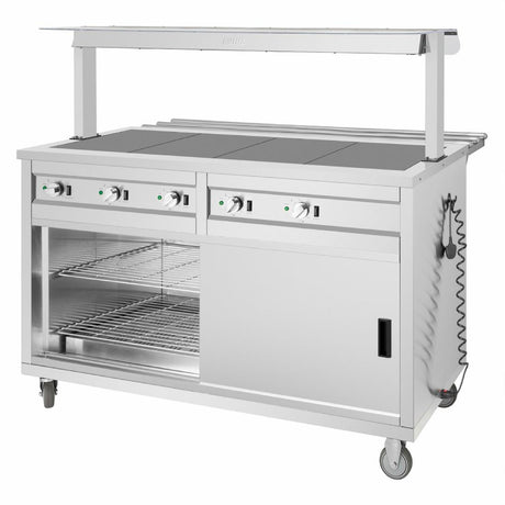Buffalo Mobile Servery with Solid Heated Top 4x 1/1 GN