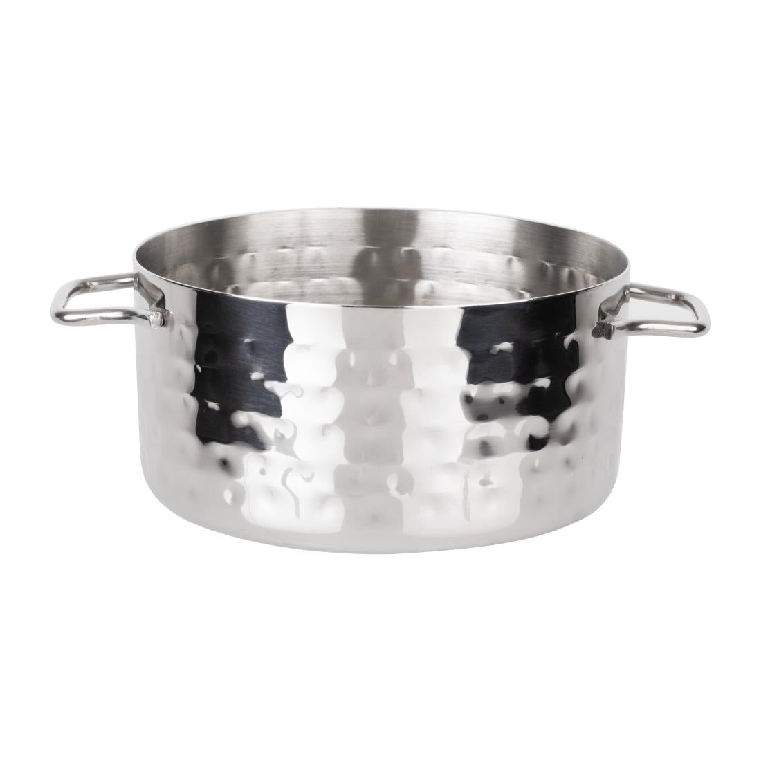 JB192 Olympia Table Presentation Mini Casserole Dish Stainless Steel Hammered - 100mm