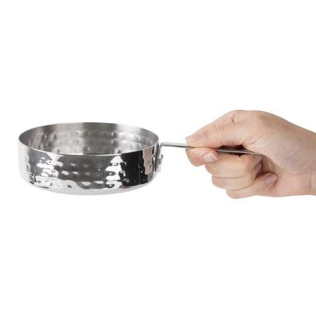 JB194 Olympia Table Presentation Mini Sauce Pan Stainless Steel Hammered - 125x35mm