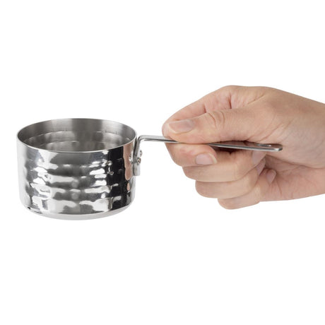 JB195 Olympia Table Presentation Mini Sauce Pan Stainless Steel Hammered - 70x45mm