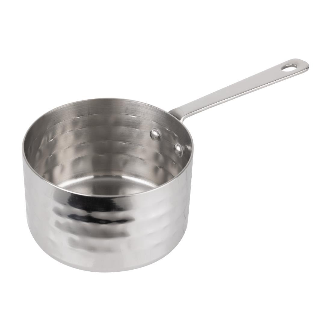 JB196 Olympia Table Presentation Mini Sauce Pan Stainless Steel Hammered - 90x60mm