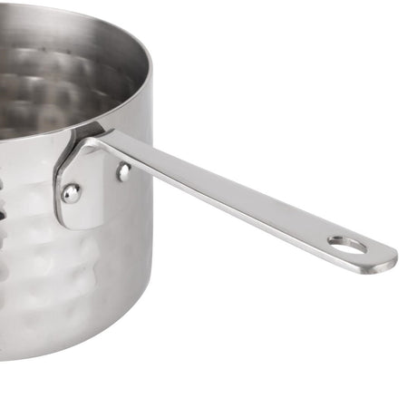 JB196 Olympia Table Presentation Mini Sauce Pan Stainless Steel Hammered - 90x60mm