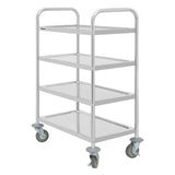 JB373 Vogue 4 Tier Flat Pack Trolley St/St - 710x405x1074mm