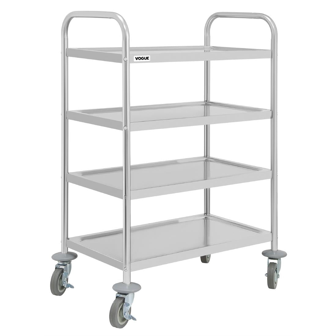 JB373 Vogue 4 Tier Flat Pack Trolley St/St - 710x405x1074mm