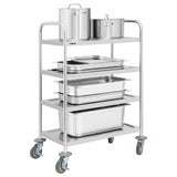 JB373 Vogue 4 Tier Flat Pack Trolley St/St - 710x405x1074mm