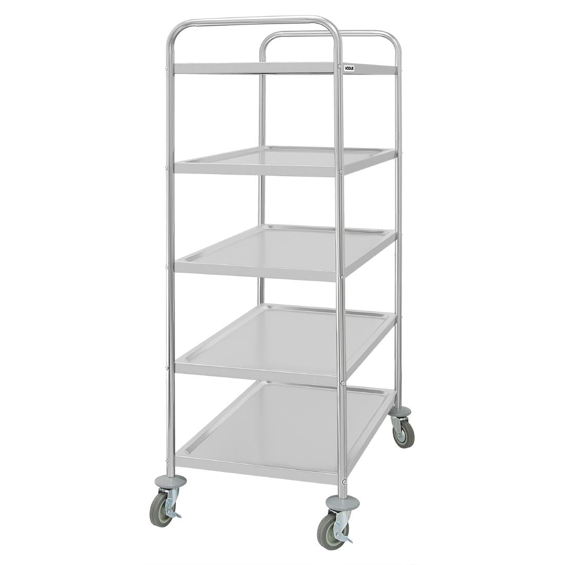 JB374 Vogue 5 Tier Flat Pack Trolley St/St -855x540x1581mm