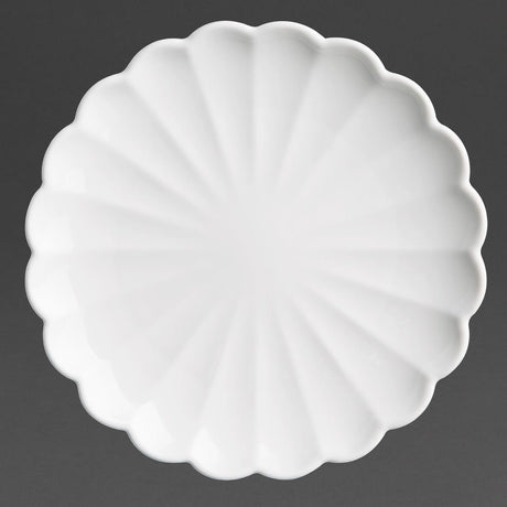 JB393 Olympia Bloom White Scalloped Plate - 175x20mm 7" (Box 6)