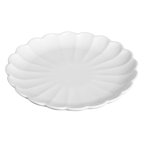 JB394 Olympia Bloom White Scalloped Plate - 226x22mm 9" (Box 6)