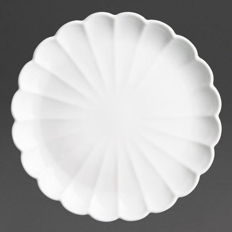 JB395 Olympia Bloom White Scalloped Plate - 276x30mm 11" (Box 4)