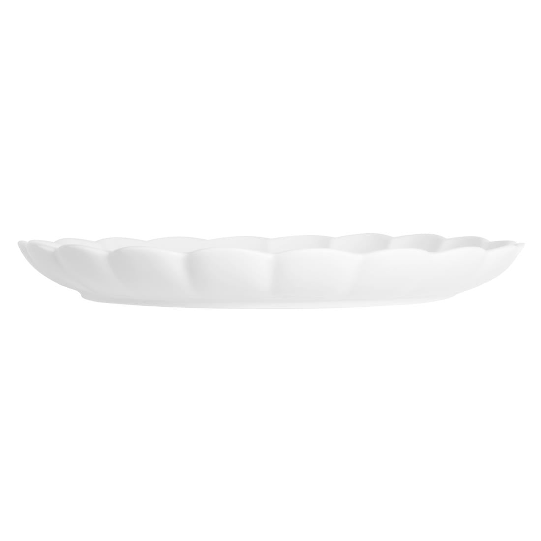 JB395 Olympia Bloom White Scalloped Plate - 276x30mm 11" (Box 4)
