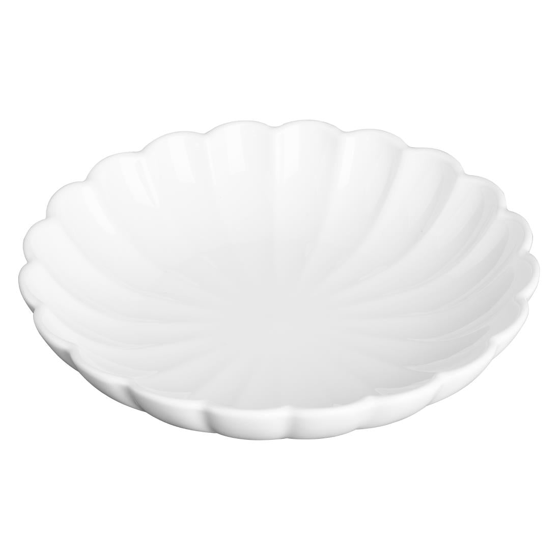JB396 Olympia Bloom White Scalloped Bowl - 230x46mm 9" (Box 6)