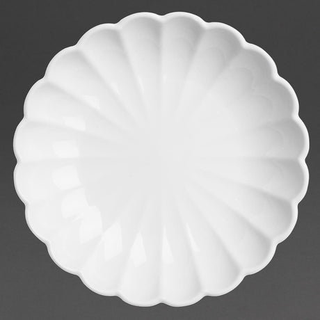 JB396 Olympia Bloom White Scalloped Bowl - 230x46mm 9" (Box 6)