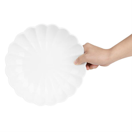 JB396 Olympia Bloom White Scalloped Bowl - 230x46mm 9" (Box 6)