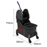Jantex Two-Compartment Mop Bucket and Wringer Red 30Ltr