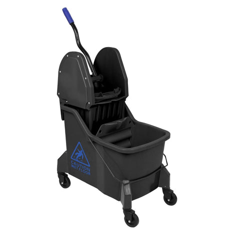 Jantex Two-Compartment Mop Bucket and Wringer Blue 30Ltr