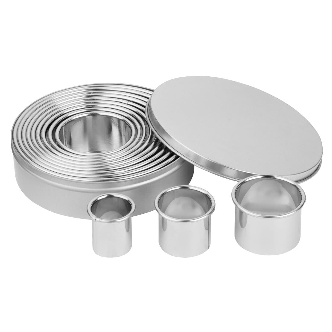 JB551 Vogue Stainless Steel Round Plain Cutters (Set 12)