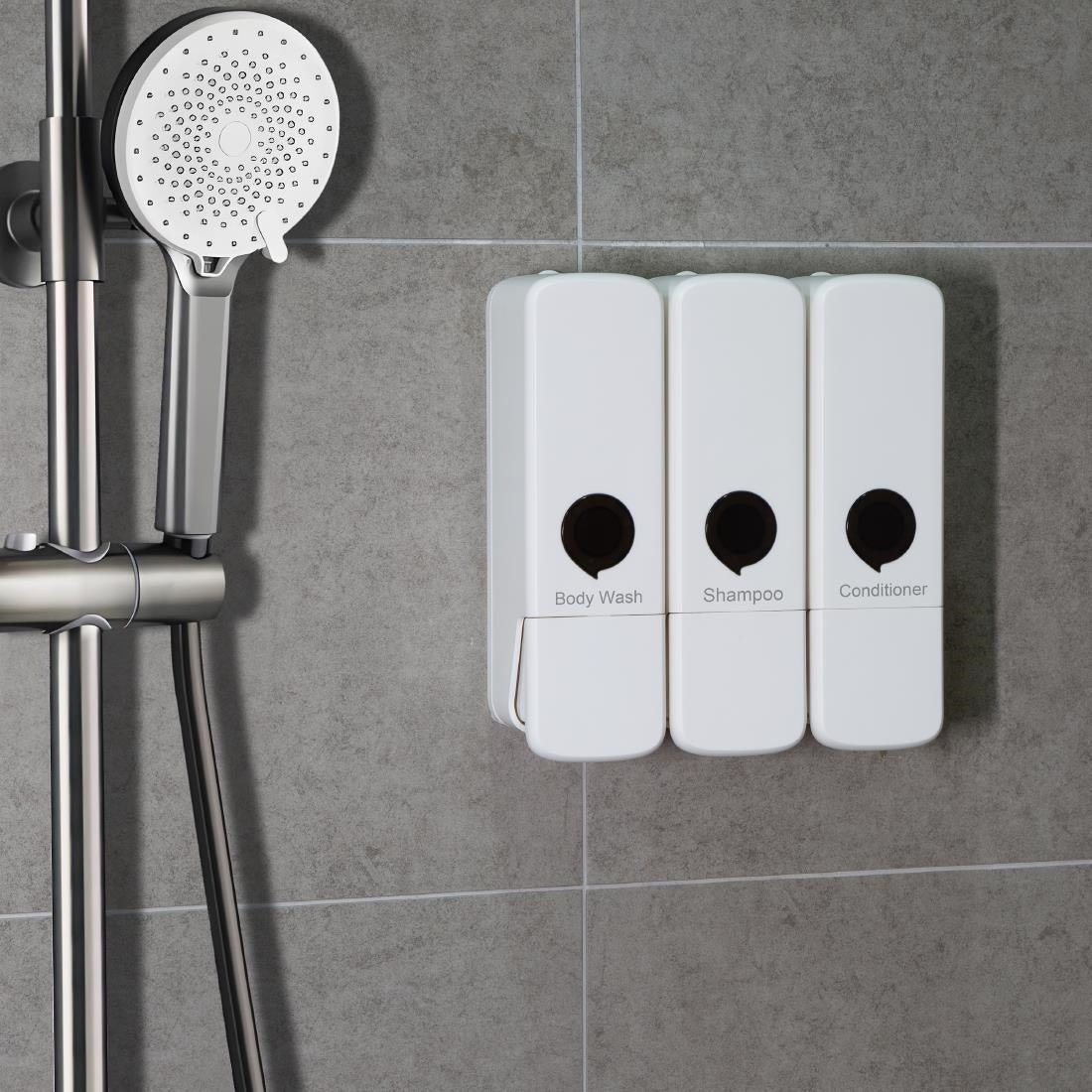 Jantex Triple Shower Dispenser White