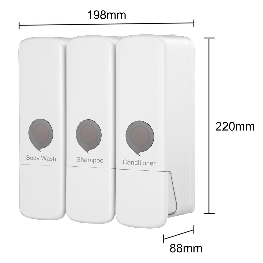 Jantex Triple Shower Dispenser White