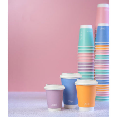 JB819 Vegware Hot Cup Pastel Double Wall - 16oz (Box 400)