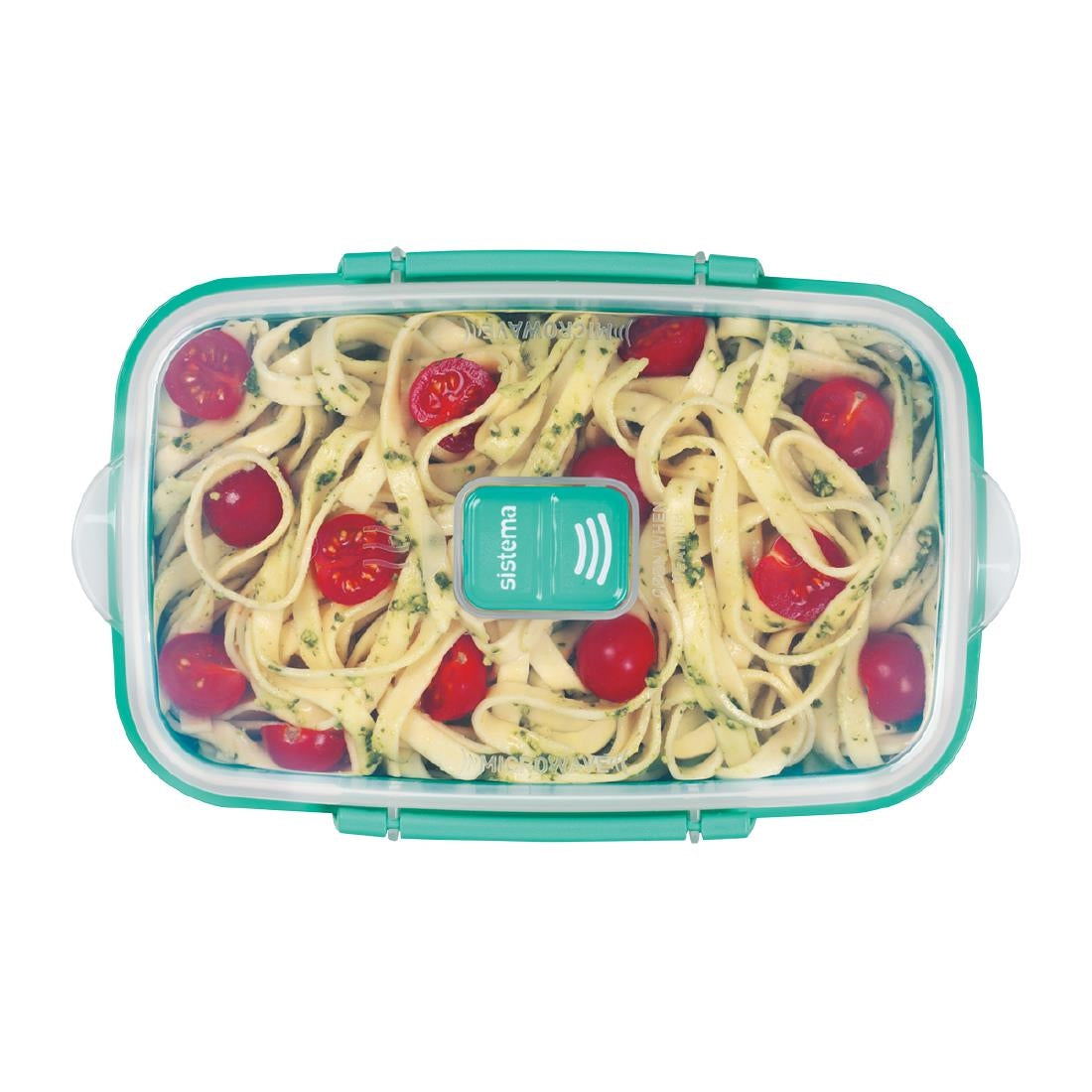 Sistema Minty Teal Microwave Rectangle Container 1.25Ltr ( 6 Pack)