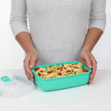 Sistema Minty Teal Microwave Rectangle Container 1.25Ltr ( 6 Pack)