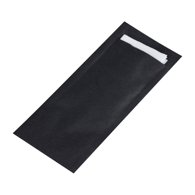 Fiesta Recyclable Paper Cutlery Pouches Black (250 Pack)
