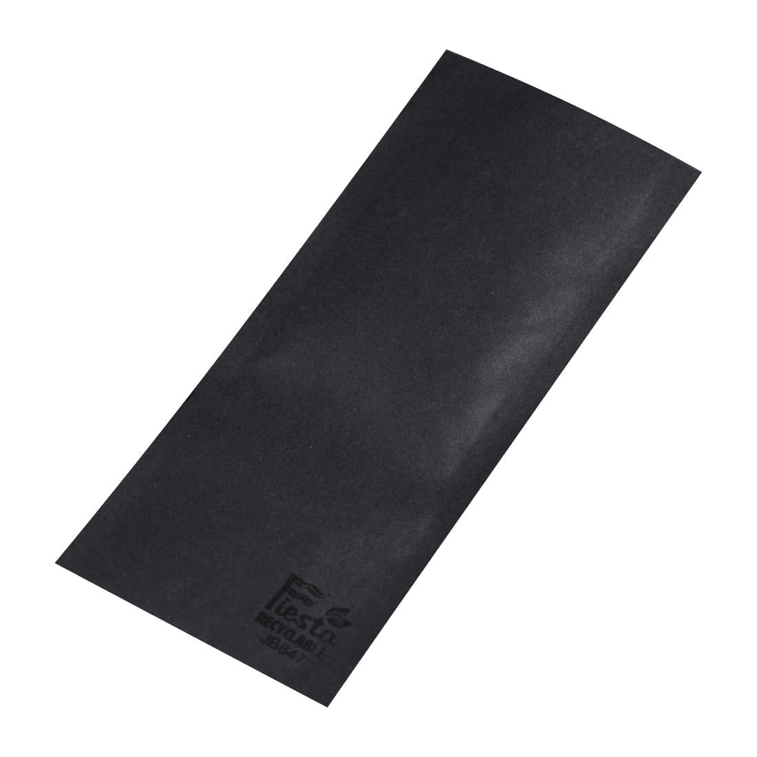 Fiesta Recyclable Paper Cutlery Pouches Black (250 Pack)
