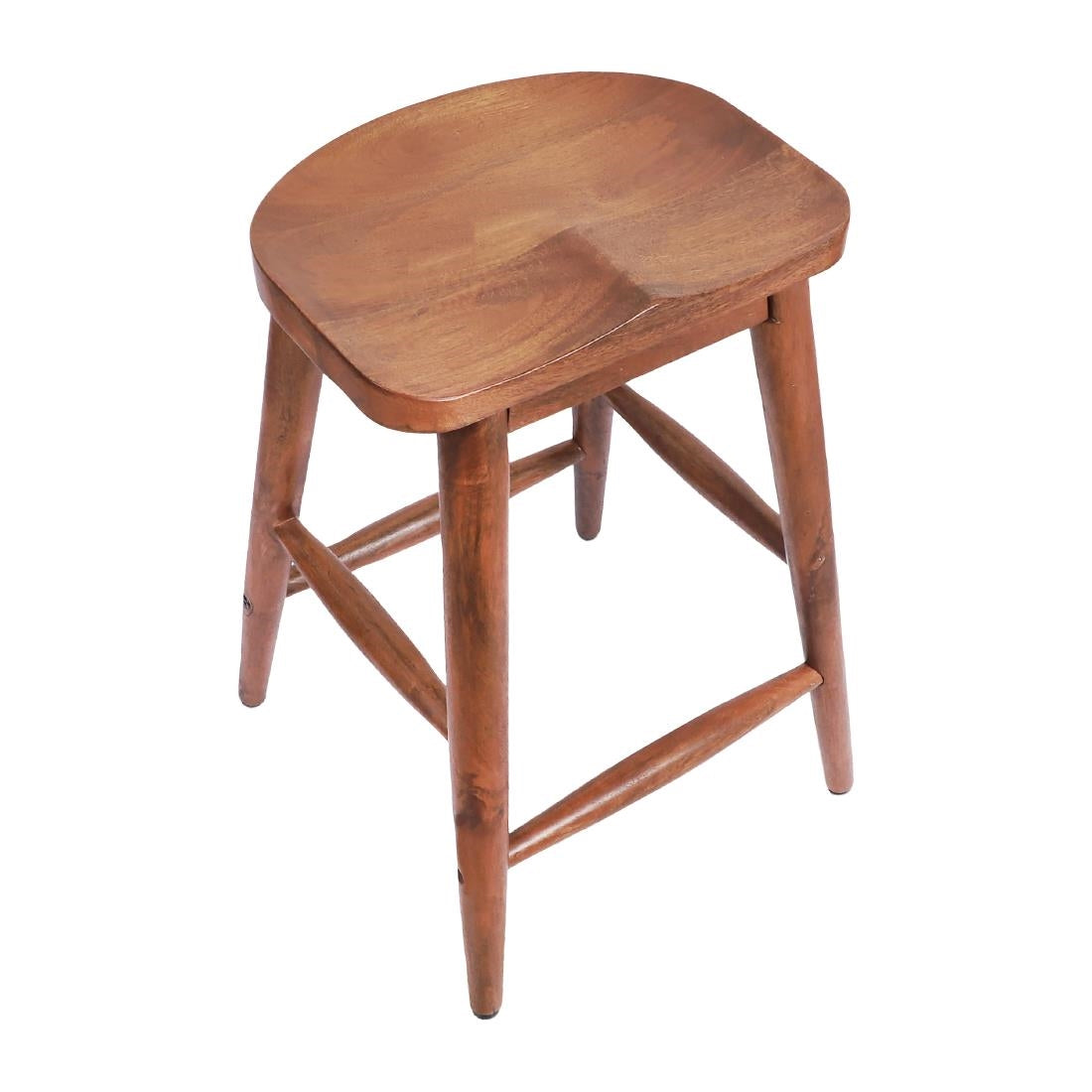 Bolero Halsbury Curved Mango Wood Stools (2 Pack)