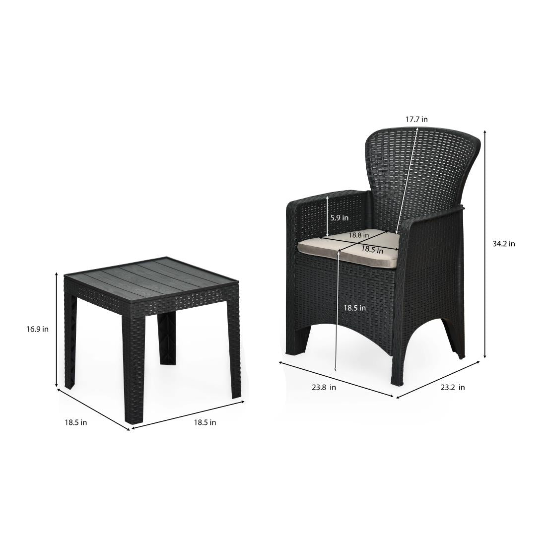 Bolero Elements Outdoor Chair and Table Set