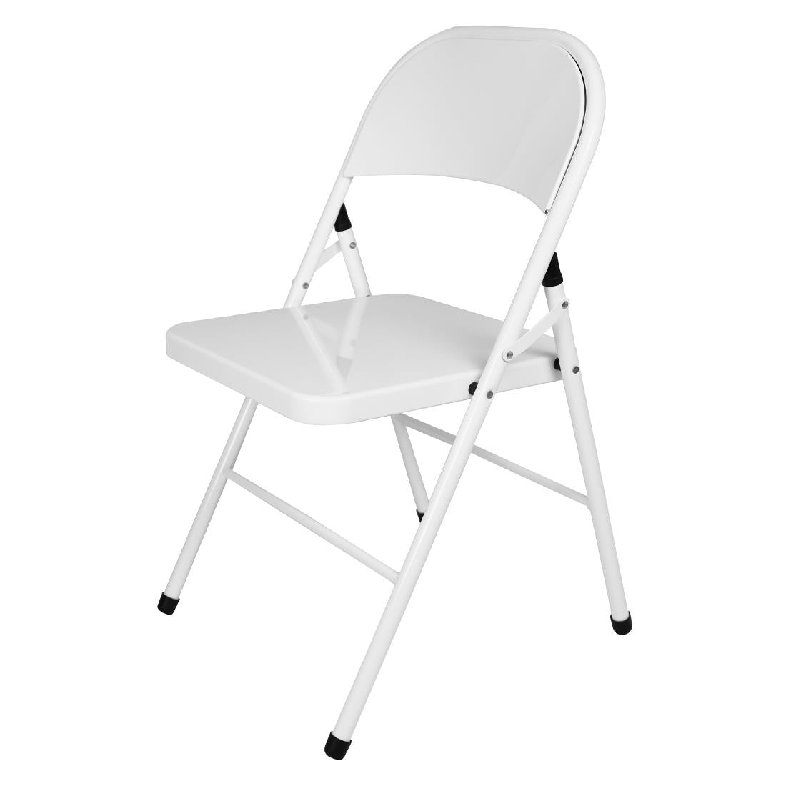 Bolero Folding Metal Chairs White (4 Pack)