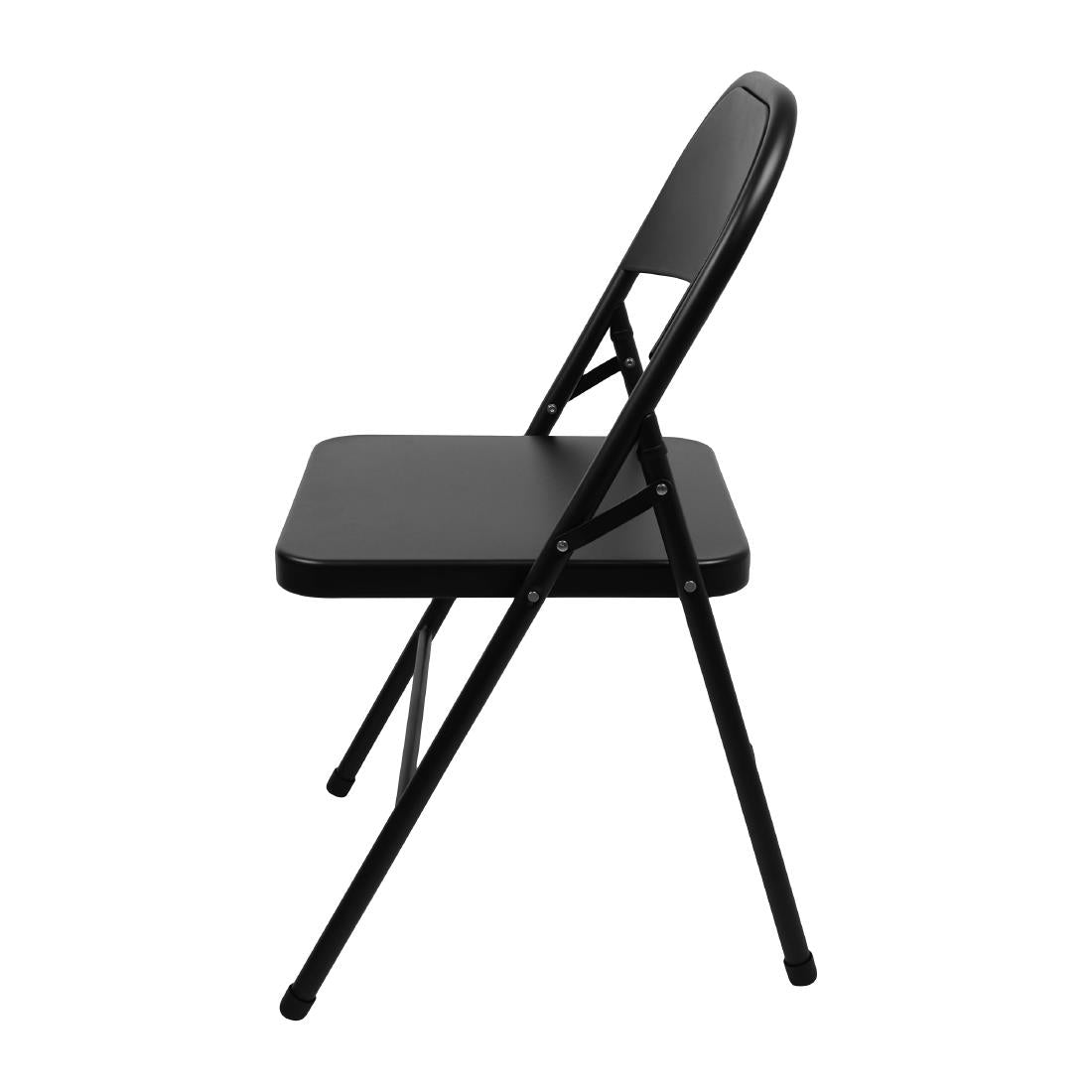 Bolero Folding Metal Chairs Black (4 Pack)