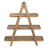 JB989 Olympia Acacia Wood 3-Tier Serving Trays with Display Stand -  430x200x445mm