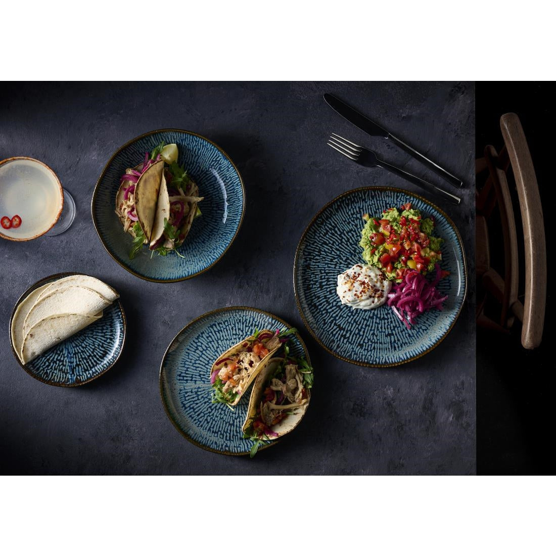 JC659 Cascade Sapphire Blue Natural Bowl - 220mm  (Pack 6) (Direct)