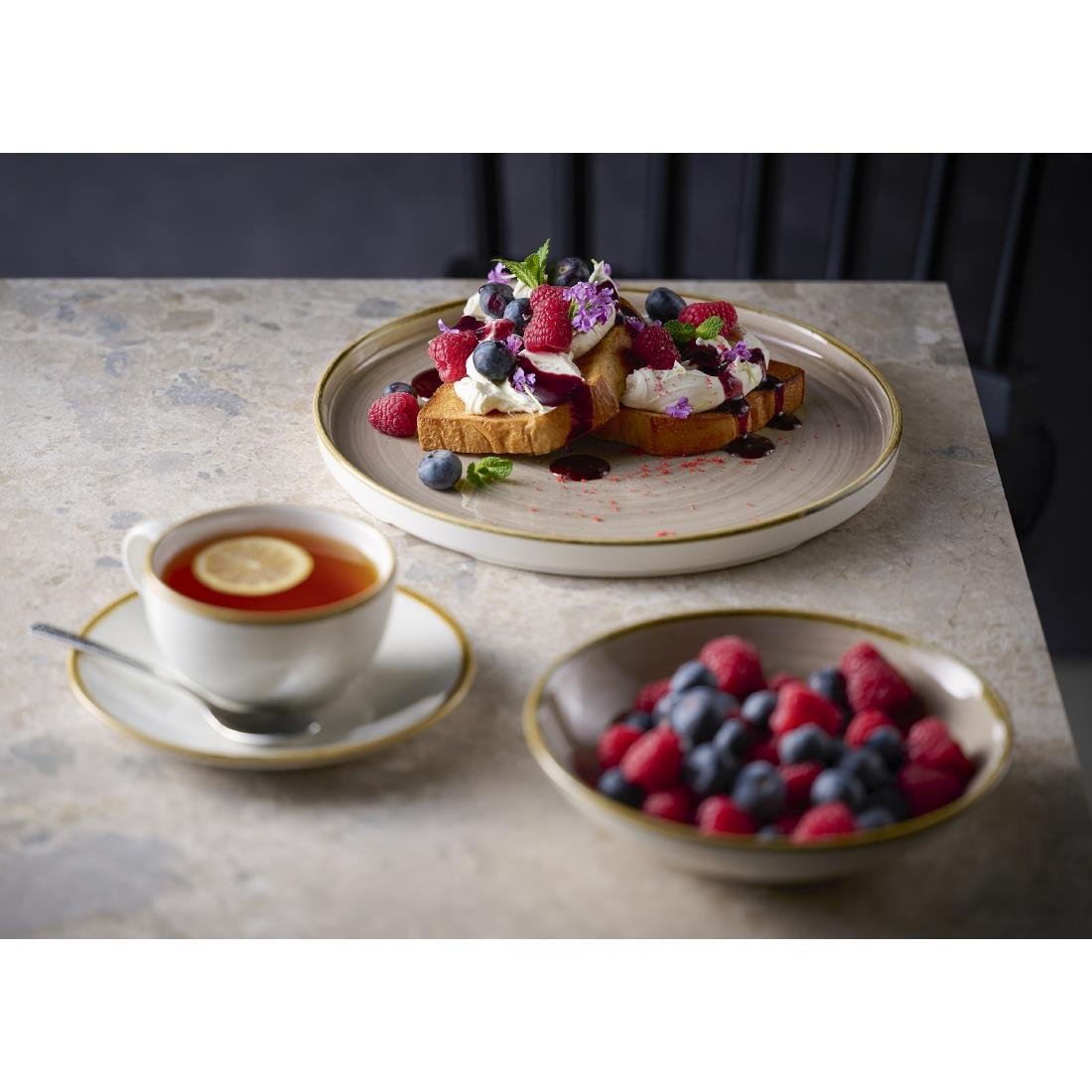 JC749 Stonecast Truffle Oblong Chefs Oblong Plate - 352x187mm(Pack 6) (Direct)