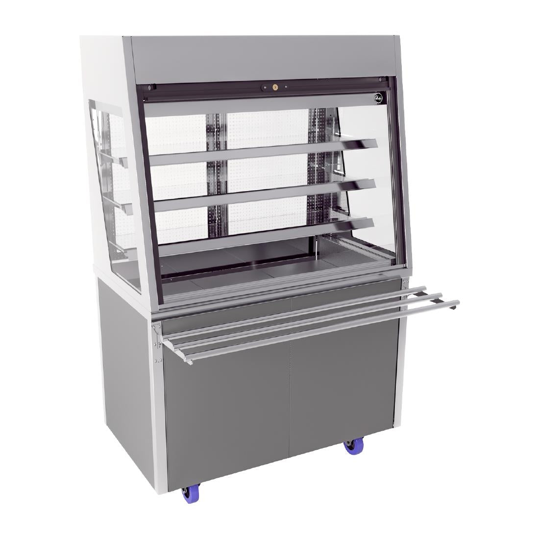 JC868 CED Glide 3 x 1/1 GN refrgerated multi deck with lockabke shutter and trayslide