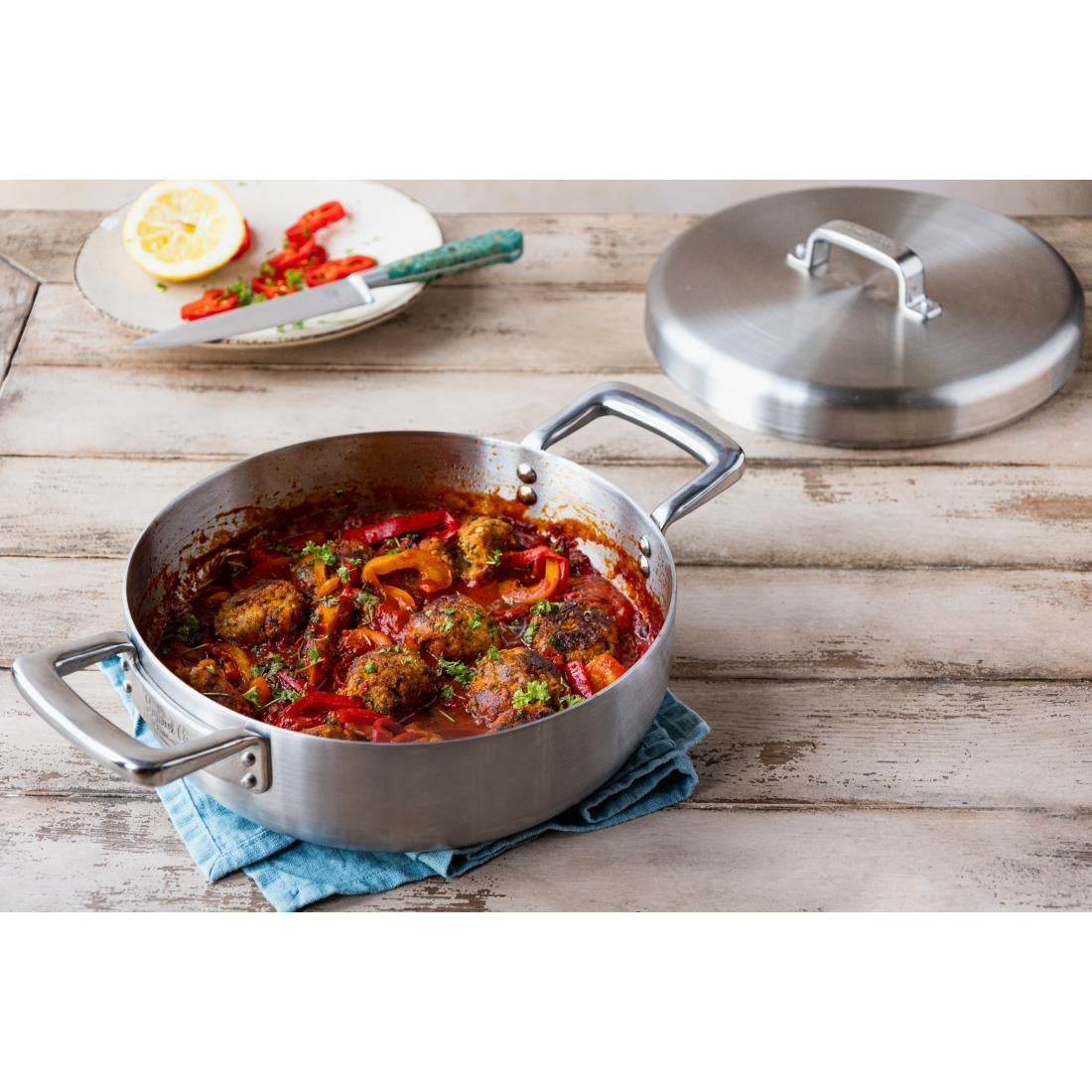 JC878 Samuel Groves Urban St/St Triply Chefs Pan with Domed Lid - 26cm (Direct)