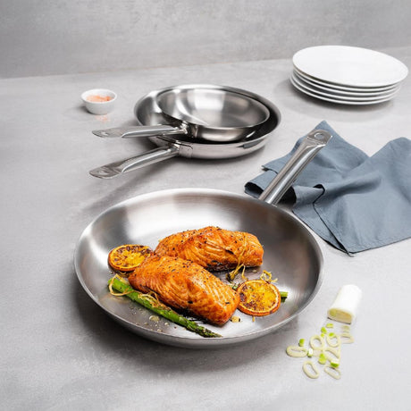 JC944 Tramontina Stainless Steel Triple Base Frying Pan - 260mm