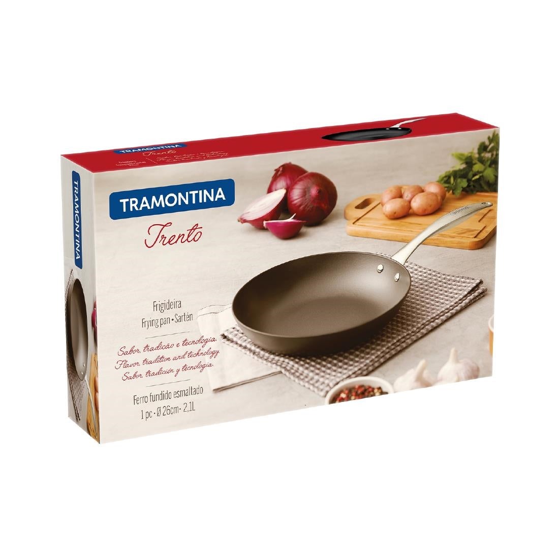 JC946 Tramontina Enamel Cast Iron Frying Pan - 260mm