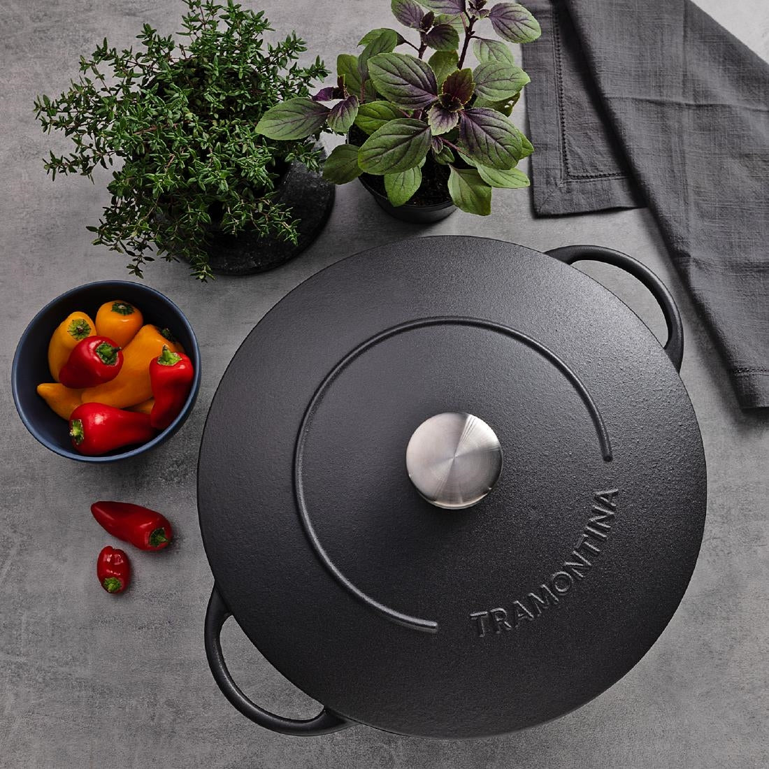 JC949 Tramontina Enamel Cast Iron Wok - 320mm