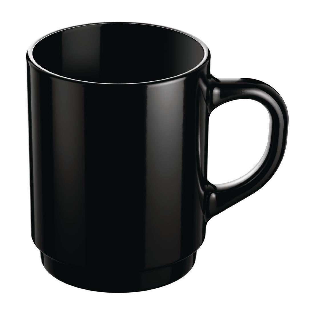 JC976 Mug Black Stackable - 250ml (Pack 6)