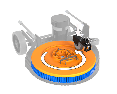 Timberline pad assist cleaning-head illustration