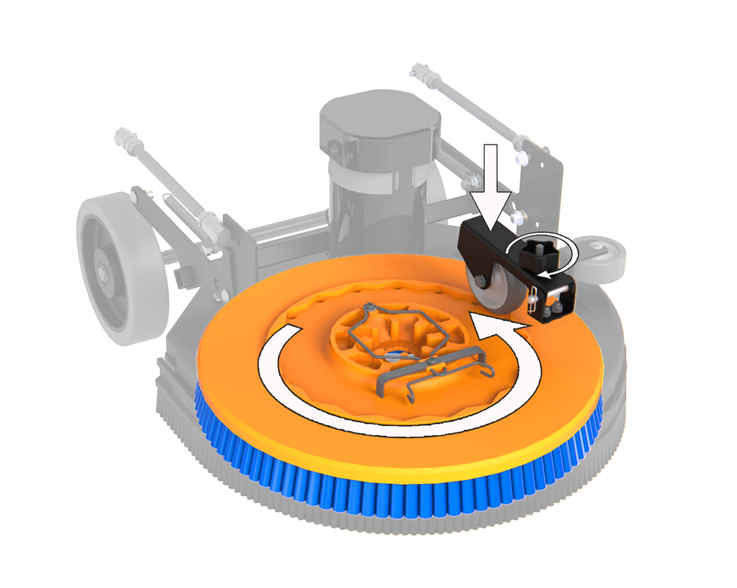 Timberline pad assist cleaning-head illustration