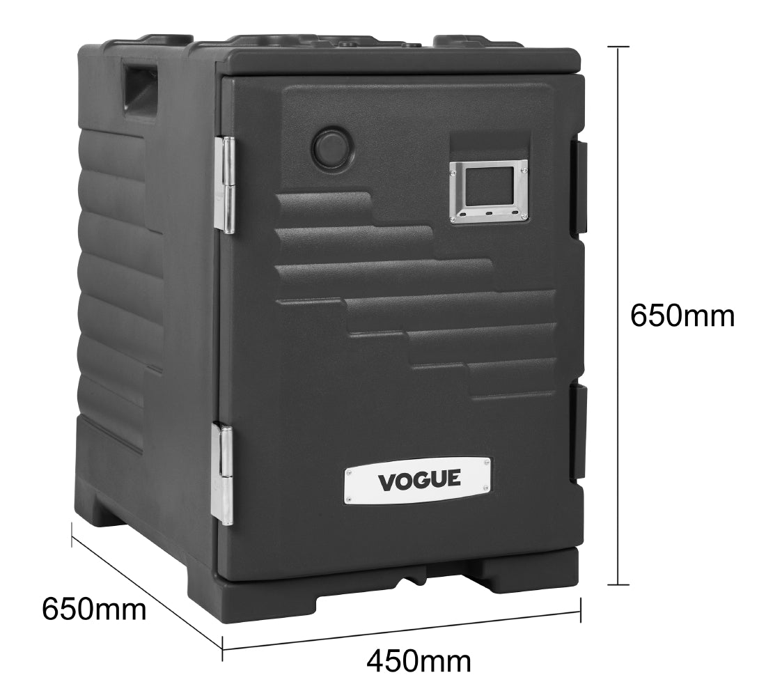 Vogue Front Loading 1/1GN Insulated Food Pan Carrier Black