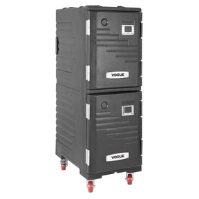 Vogue Double Front Loading 1/1GN Insulated Food Pan Carrier Black