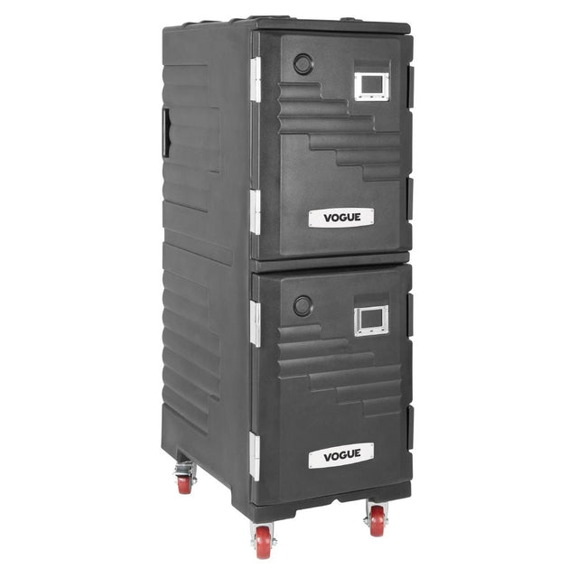 Vogue Double Front Loading 1/1GN Insulated Food Pan Carrier Black