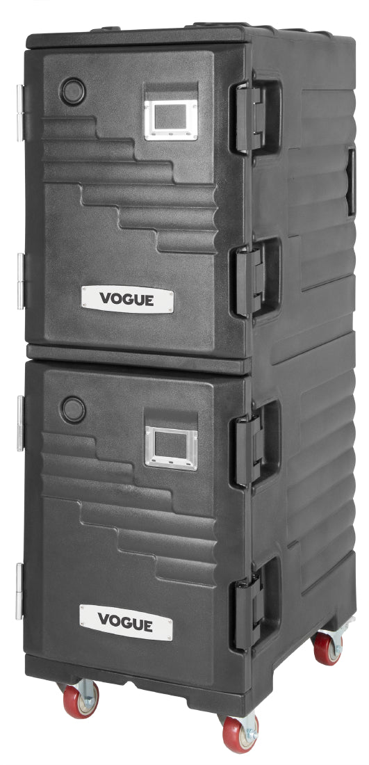 Vogue Double Front Loading 1/1GN Insulated Food Pan Carrier Black